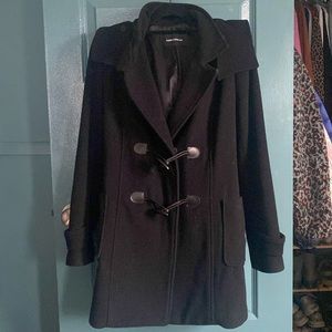 Flavio Castellani wool cashmere blend toggle jacket with chinchilla fur hood